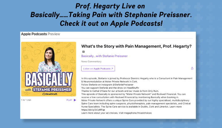 Prof. Hegarty Live on  Basically……Taking Pain with Stephanie Preissner!